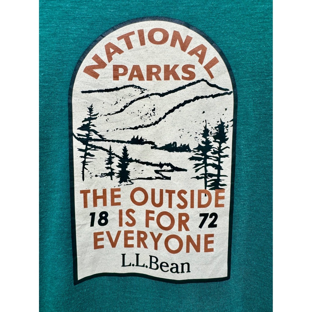 LL Bean National Parks Graphic Tee Teal Green Womens Medium Short Sleeve T-Shirt - Picture 3 of 5